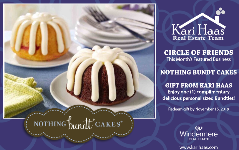 Circle of Friends promotional card with Nothing Bundt Cakes